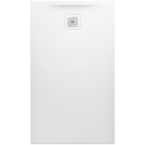 Receveur de douche rectangulaire LAUFEN PRO, bonde côté court 1200 x 700 x 38 mm blanc mat LAUFEN
