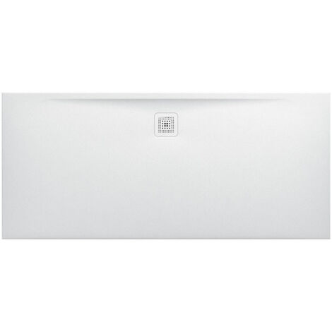 Receveur de douche rectangulaire LAUFEN PRO, bonde côté long 1800 x 800 x 33 mm blanc mat LAUFEN