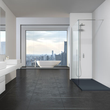 Receveur de douche résine anthracite 80x120, Kristal