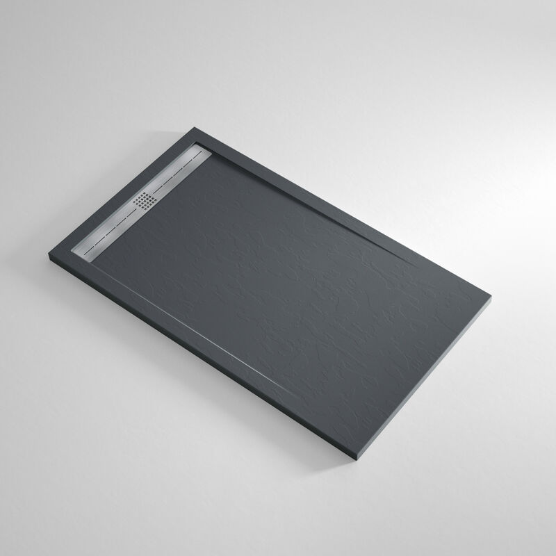 Receveur de douche Resine count Anthracite - 90x210 cm - Grille + Valve offerte