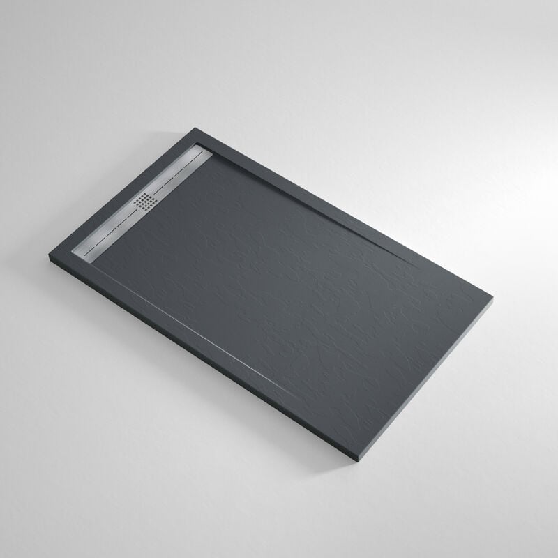 Receveur de douche Resine count Anthracite - 90x120 cm - Grille + Valve offerte