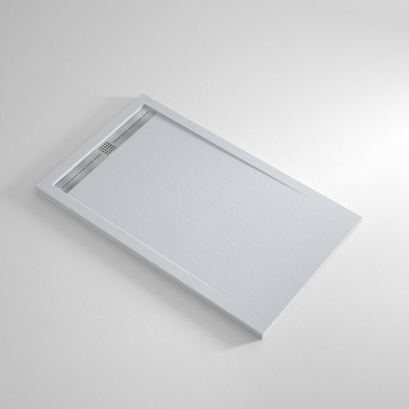 Receveur de douche Resine COUNT Gris - 70x110 cm - Grille + Valve OFFERTE