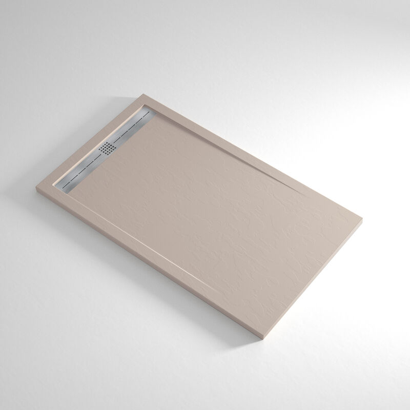 Receveur de douche Resine COUNT Sable - 90x100cm - Grille + Valve OFFERTE