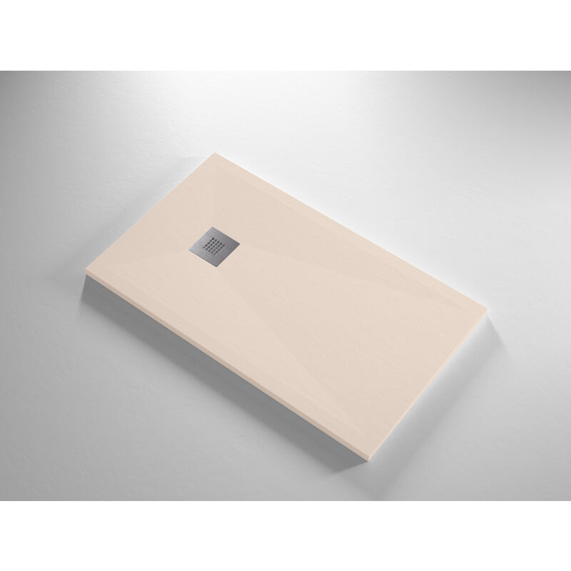 Banity - Receveur de douche Resine duc Creme - 90x150 cm - Grille + Valve offerte