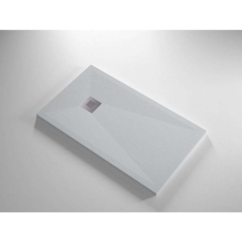 Receveur de douche Resine duc Gris - 80x150 cm - Grille + Valve offerte