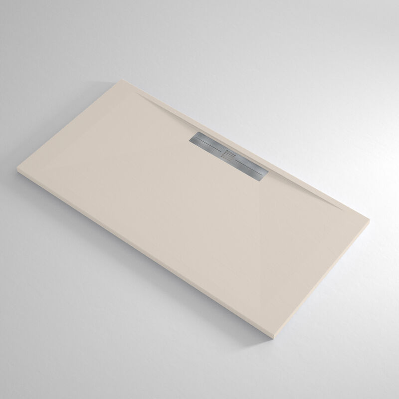 Receveur de douche Resine marquis Creme - 90x160 cm - Grille + Valve offerte