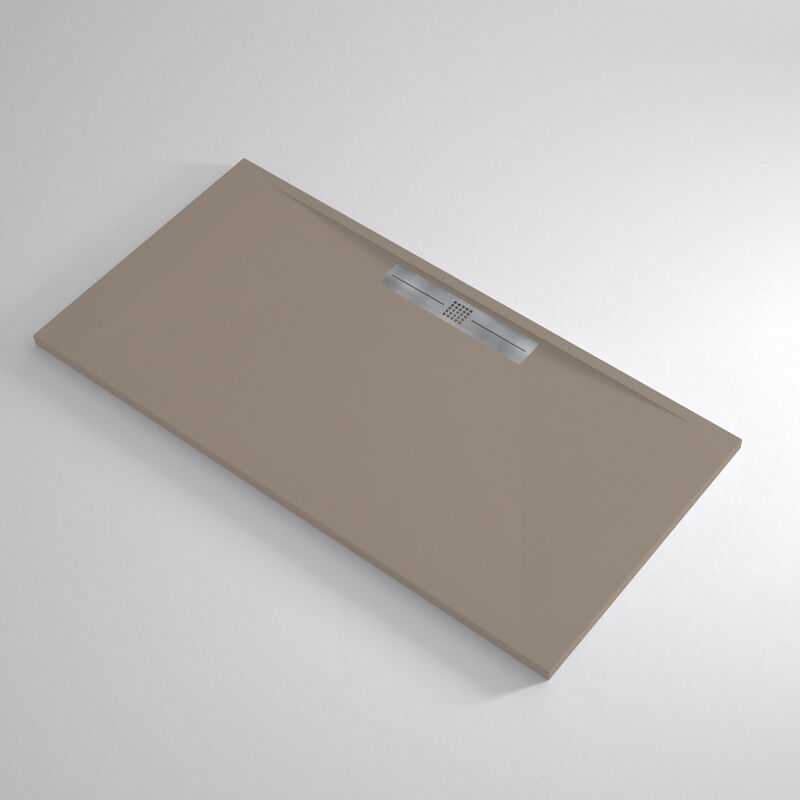 Receveur de douche Resine marquis Moka - 90x100cm - Grille + Valve offerte