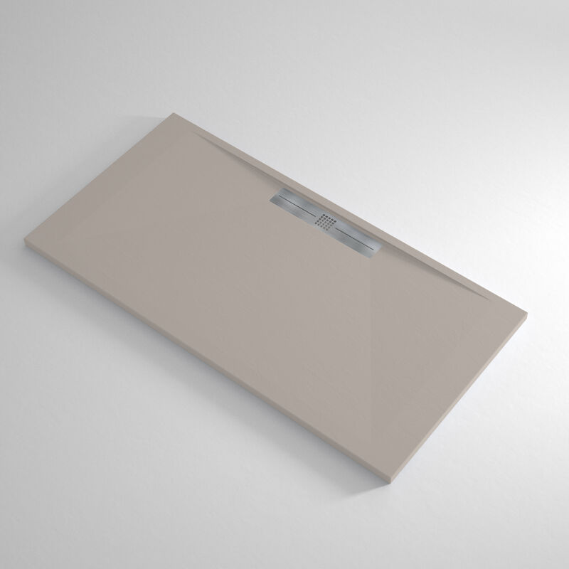 Banity - Receveur de douche Resine marquis Sable - 70x80 cm - Grille + Valve offerte