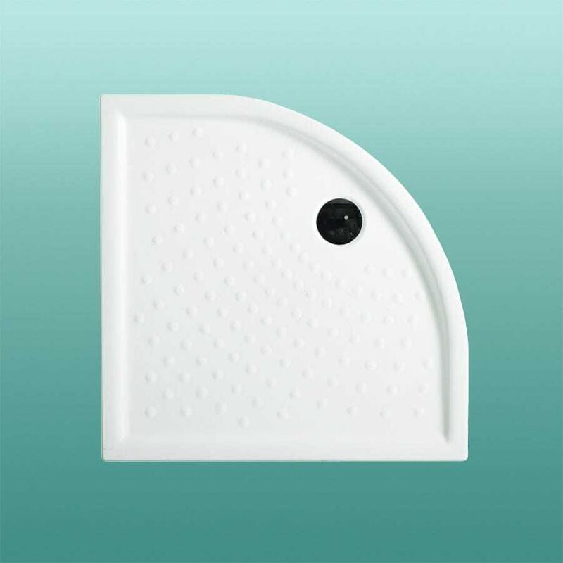 Kiamami Valentina - Receveur De Douche Semi-Circulaire 80X80 Blanc H6cm Malta