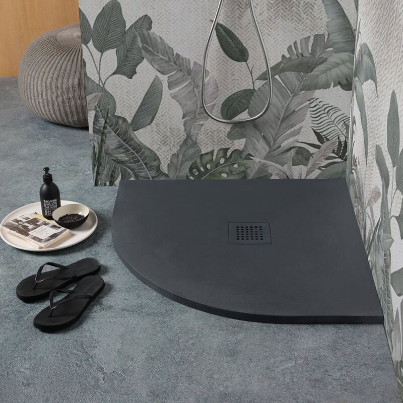 Receveur de douche semi-circulaire 90x90 anthracite