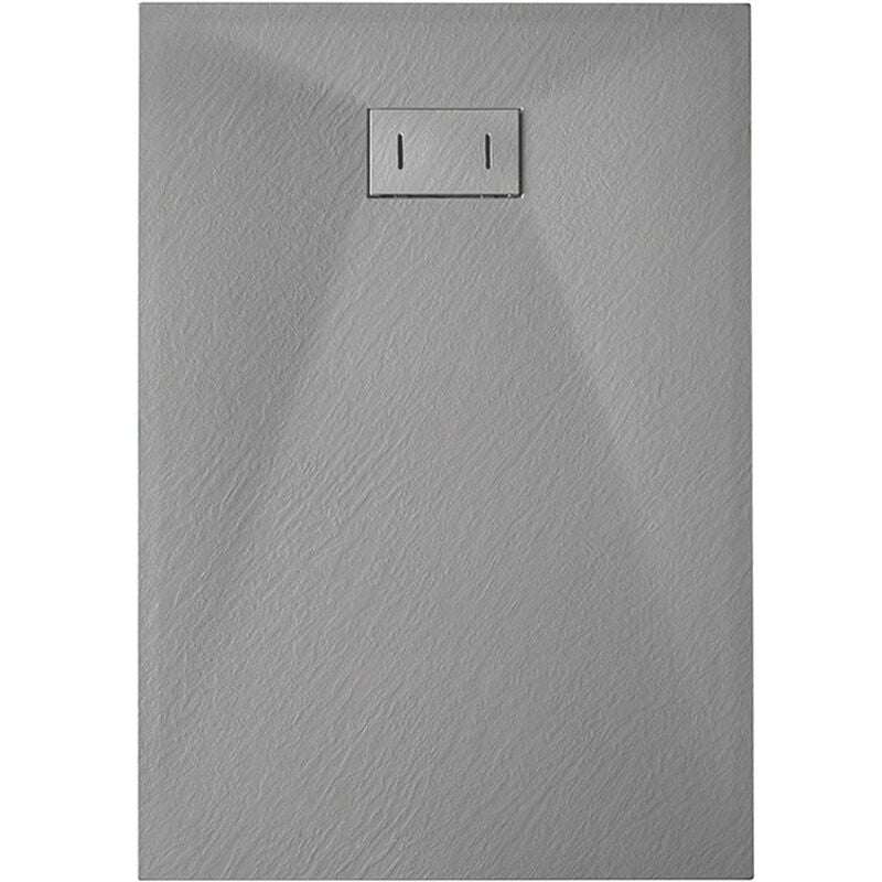 Receveur de douche smc en fibre de verre effet pierre avec bonde inclus h. 2,6 cm 70 x 90 Gris
