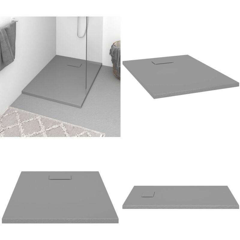 Vidaxl - Receveur de douche smc Gris 100x70 cm - bac de douche - bacs de douche - Home & Living - Gris