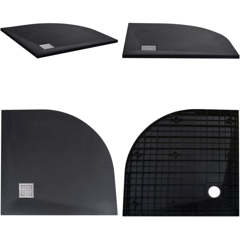 Vidaxl - Receveur de douche smc Noir 90x90 cm - bac de douche - bacs de douche - Home & Living - Noir