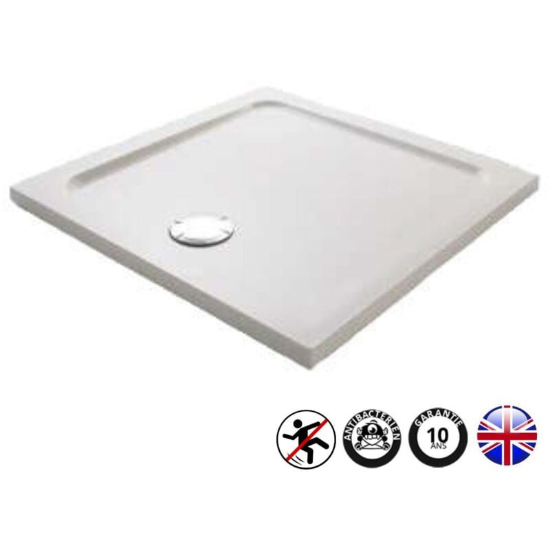 Jacob Delafon - Receveur douche antidérapant Flight carré extra-plat 80 x 80