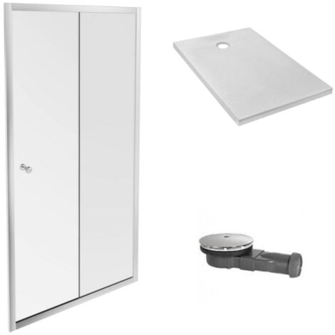Jacob Delafon Pack receveur douche Ipso avec paroi coulissante Serenity, 100 x 80