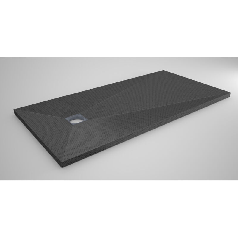 Lazer - Receveur Panodur prêt à carreler - Trou excentré 180x90x4cm - Sans bonde