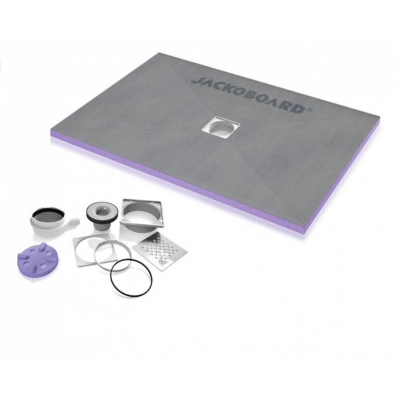 Jackon Insulation - Receveur douche prêt à carreler avec écoulement centré - Receveur carré à écoulement centré 1200 x 900 x 40 mm