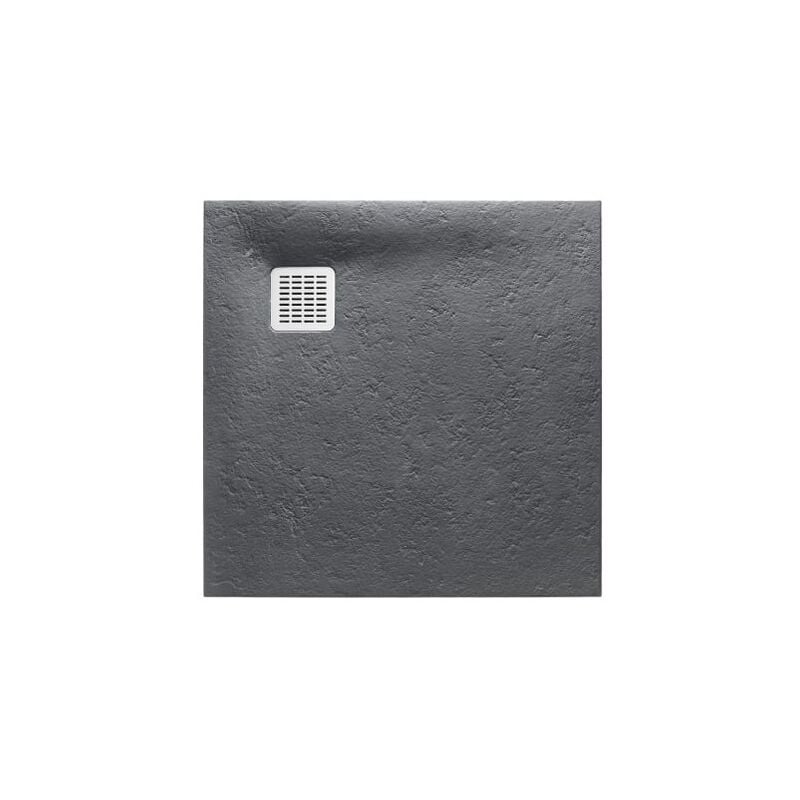 Receveur extra plat Roca Terran 90x90 anti-dérapant à poser gris ardoise