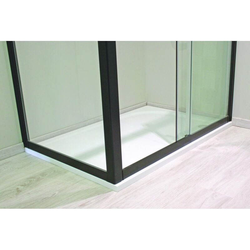 Receveur de douche hestia - Antidérapant - 80x100cm - Résine - Blanc - Extra-plat