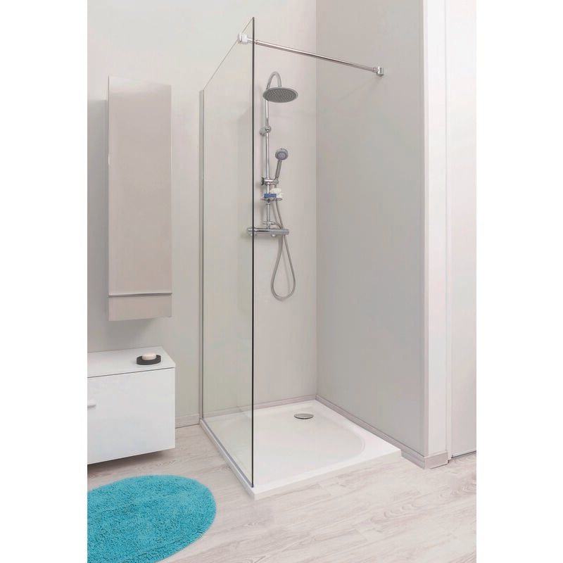 Receveur de douche hestia - Antidérapant - 80x80cm - Résine - Blanc - Extra-plat