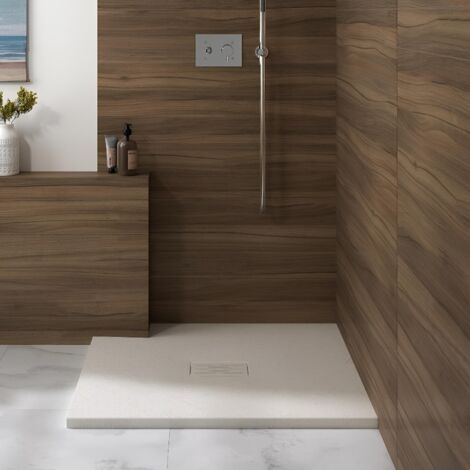 Receveur Kinerock Evo aspect minéral sable 100x100 - KINEDO RD9010S