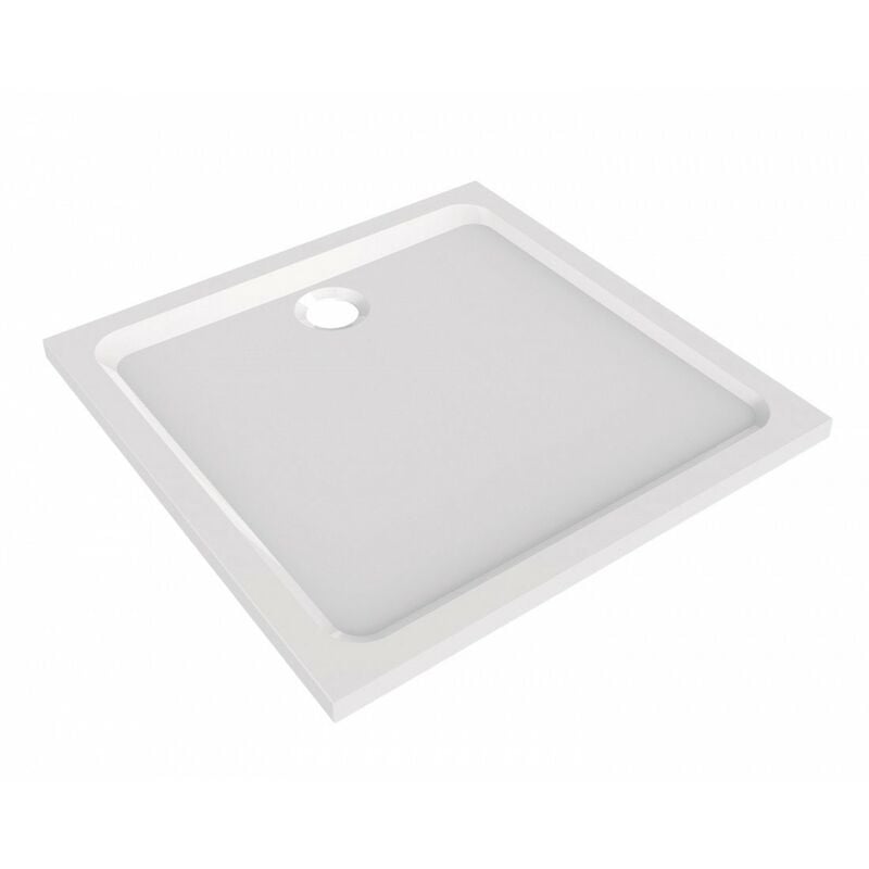 Receveur Melua extra-plat carré à poser ou à encastrer 90x90 blanc Geberit