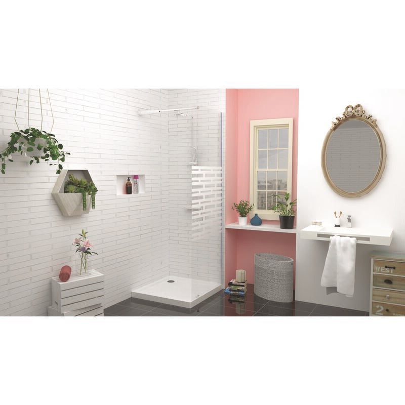 Ondee - Receveur meri - Picots Antidérapants - 80x80x6,5cm - Grès - Blanc