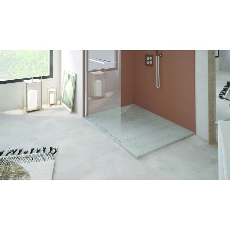 Ondee - Receveur nola 3 - 80x120x3cm - Résine - Béton - Bonde