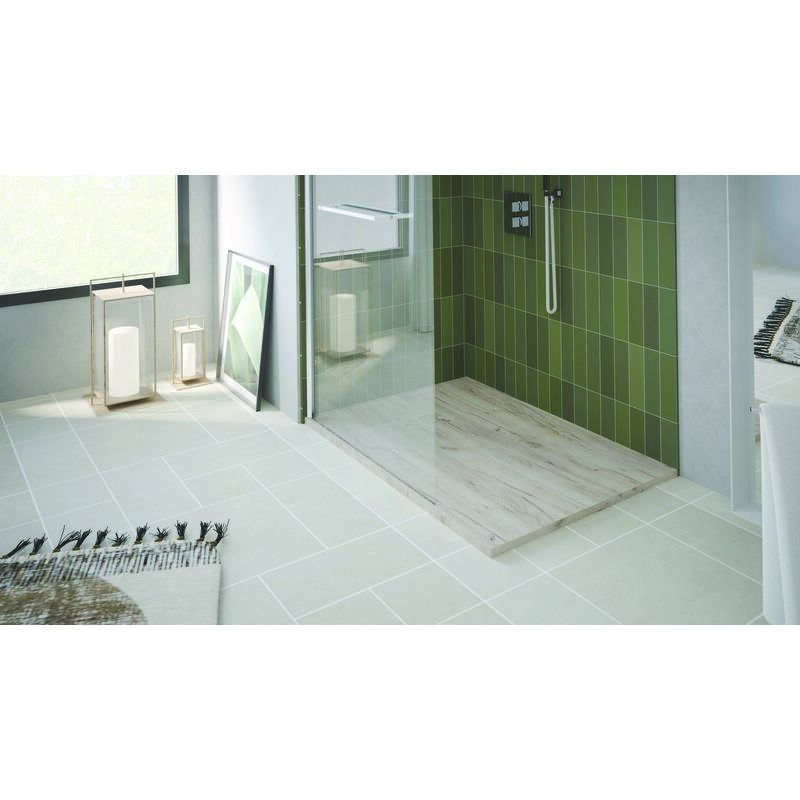 Ondee - Receveur nola 3 - 70x120x3cm - Résine - Nature bois - Bonde