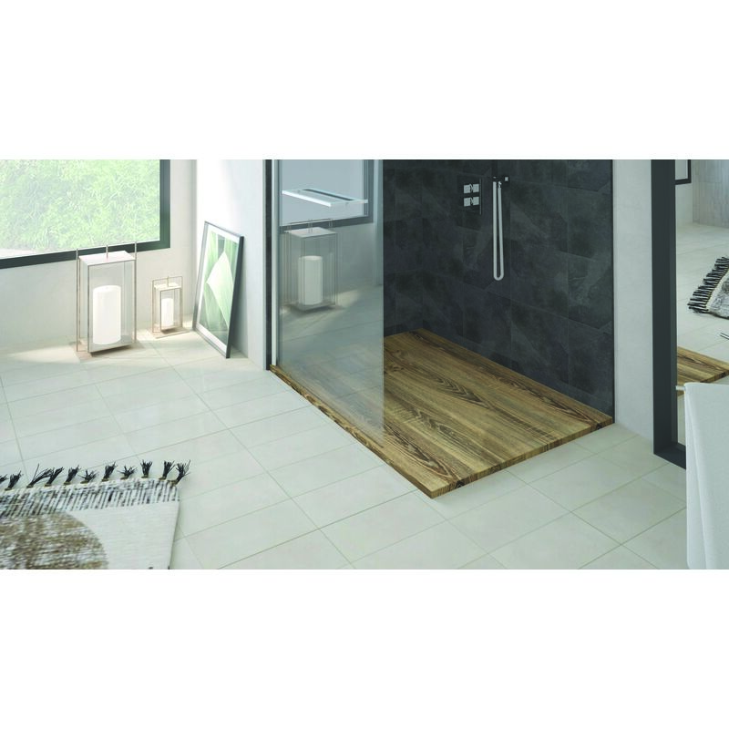 Ondee - Receveur nola 3 - 90x170x3cm - Résine - Noyer - Bonde