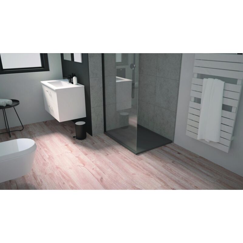 Receveur spirit 3 - Découpable - 70x100x3cm - Résine - Anthracite - Bonde