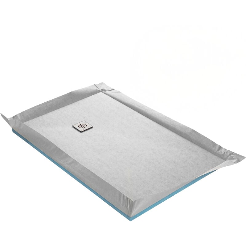 U-tile - Receveur de douche à carreler ultra plat + natte étanche + siphon ultra plat - 150 x 100 cm x 22 mm