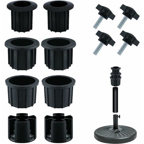Rechange pour Porte-Parapluie, Bouchon Cache Trou avec Bouton Étoile INOX m8 Accessoires Parasol Accessoires Pied Parasol pour Table de Terrasse Balcon Arrière-Cour (Noir 12pcs)