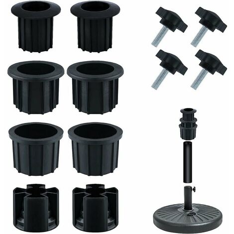 Rechange pour Porte-Parapluie, Bouchon Cache Trou avec Bouton Étoile INOX m8 Accessoires Parasol Accessoires Pied Parasol pour Table de Terrasse Balcon Arrière-Cour (Noir 12pcs)LO-Ron