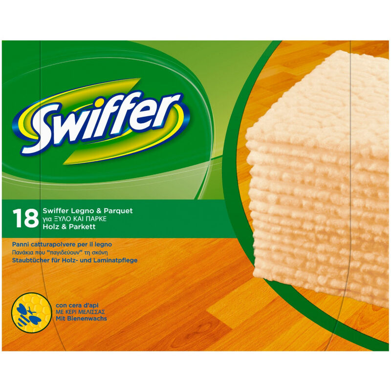 Swiffer - Recharge de lingettes sèches pour sols, 1 paquet de 18 lingettes (5413149232754)