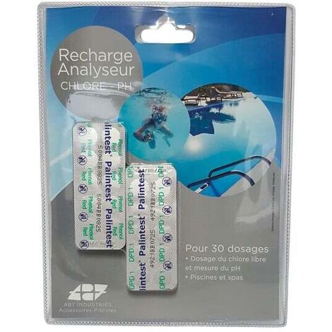 RECHARGE ANALYSEUR PH et CHLORE (pastilles) - Double coque