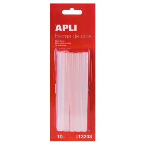 Recharge colle chaude apli transparent 7.5mm 10cm pack 10