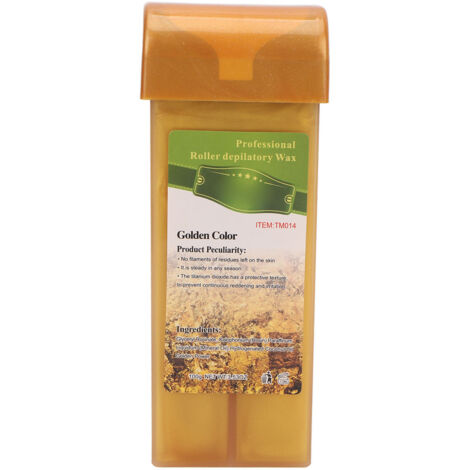 Recharge de Cire Épilatoire Roll-On Hommes Femmes - Sûre et Douce pour Bras et Jambes - Cartouche 3.5oz Dorée