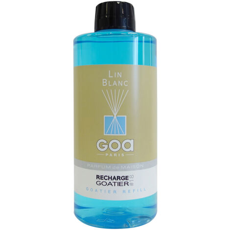 Recharge diffuseur huile essentielle lin blanc 500 ml – Plastique – Parfum frais intense – Compatible avec goatiers