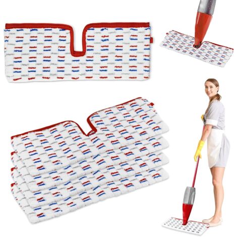 Recharge Microfibres - 40 x 15 5 cm - Pour Balai Vaporisateur 1-2 Spray Max - Sols Bois Carrelage Marbre - 5 Pièces