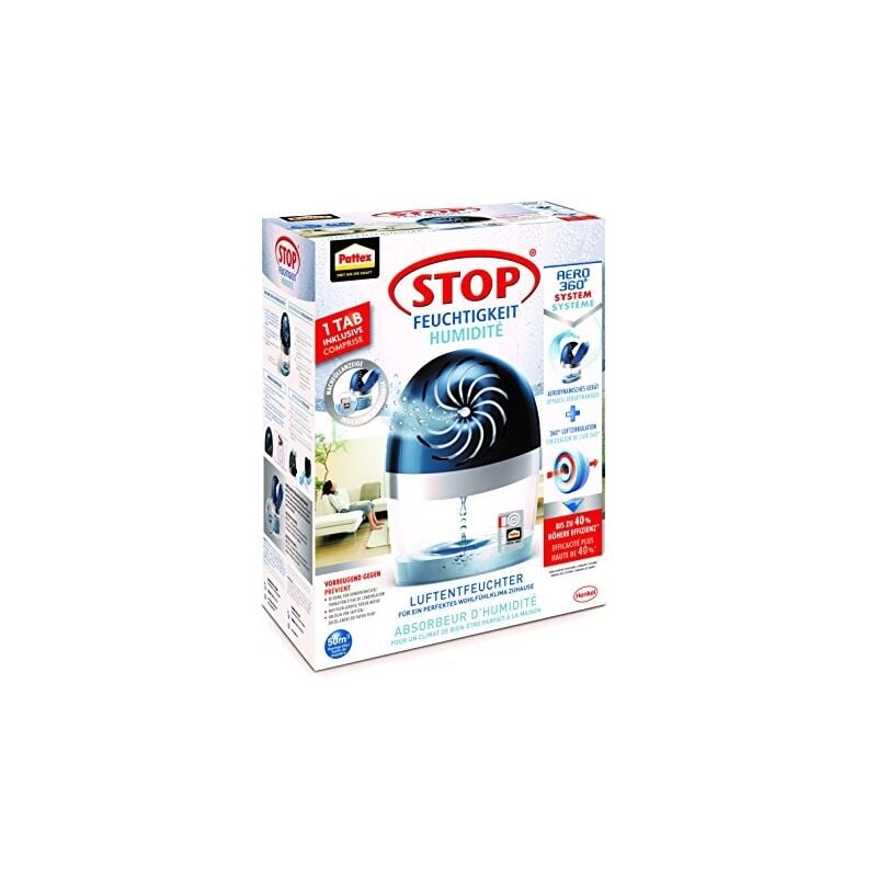 Pattex Déshumidificateur Aero 360 ° Stop Humidité Appareil, 1 Pièce, Plags