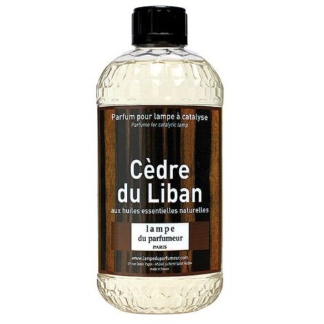 Recharge pour lampe à catalyse 500 ml – Parfum cèdre du Liban – Diffusion efficace 10 heures – Compatible lampes Berger