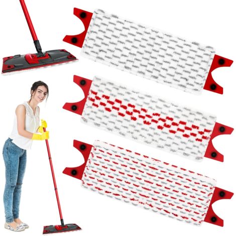 Recharge Vileda UltraMax 3-Pack - Balai microfibre absorbant 2 en 1 pour sols et taches, 1 de chacune des 3 couleurs.