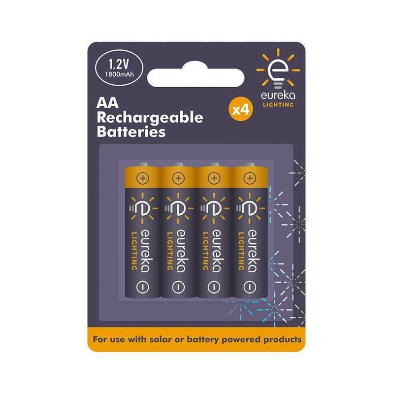 Rechargeable AA Batteries 4 Pack Ni-MH 1800mAh