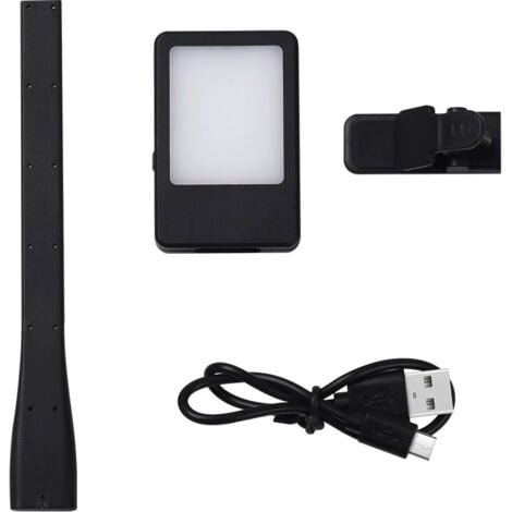 Rechargeable Bedside Reading Light, Adjustable Brightness, 20+ Hours Runtime, Clip-on Bedside Lamp (Black)