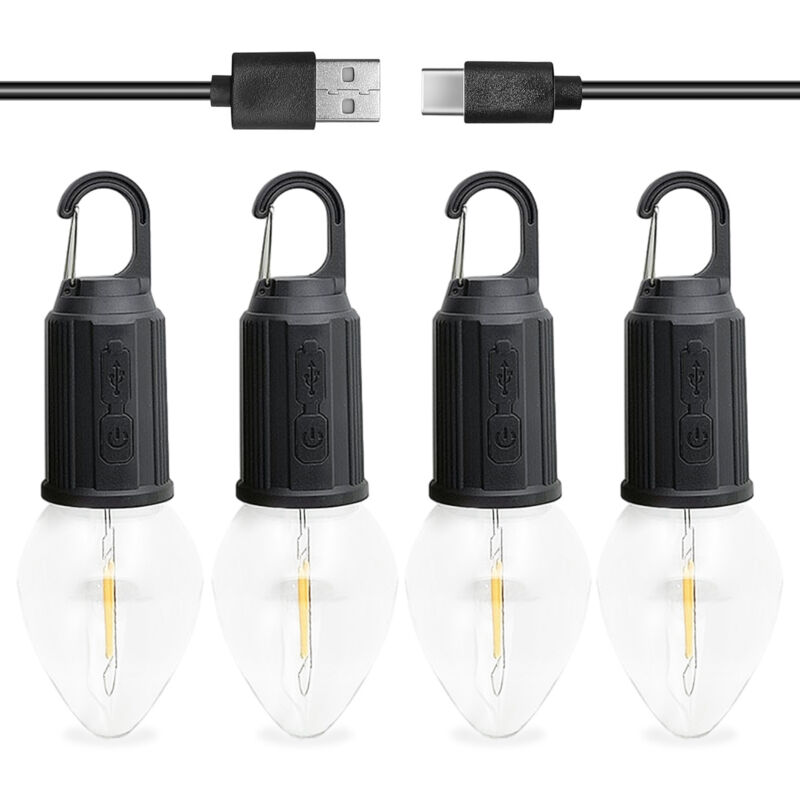 Image of Rechargeable camping lamp, 4-pack hanging tent&hellip;