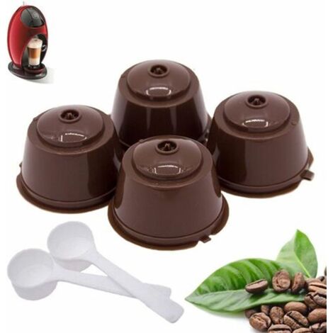 Rechargeable capsules de café Dolce Gusto, 4 Pièce Incl. 2 cuillères à café de