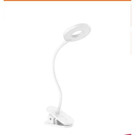 Rechargeable Cordless LED Desk Lamp, Bed Clamp Lamp, Kids Touch Bedside Light, White