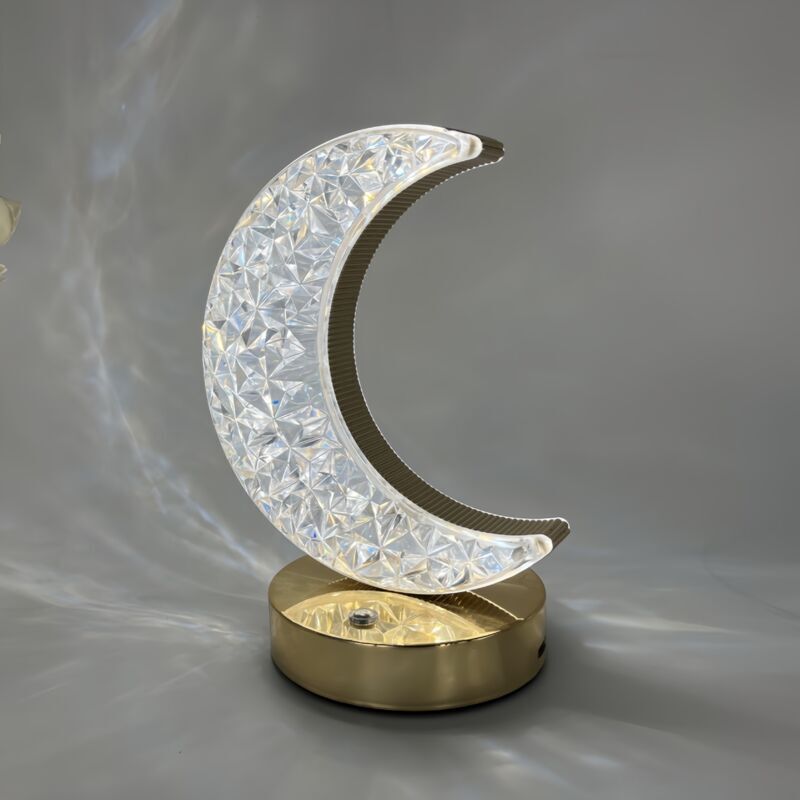 Image of Rechargeable crystal table lamp with moon&hellip;