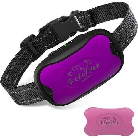 Rechargeable Dog Bark Control, Training Collar for Small Medium Large Dogs, Smart Bark Detection with 2 Modes Vibration and Sound 7 Sensitivity Levels, Pink